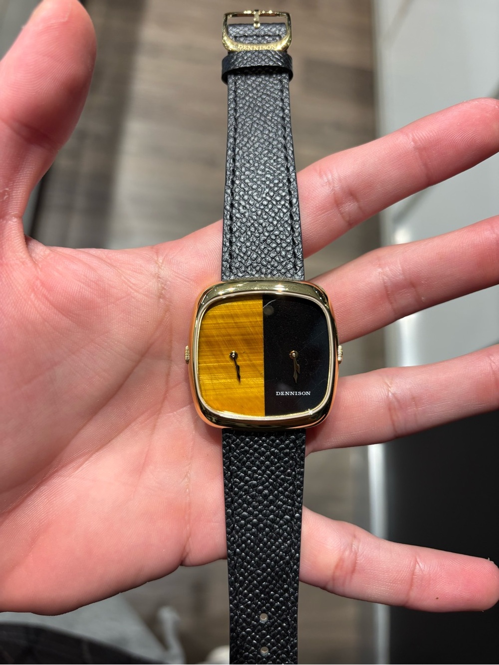Dennison ALD Dual Time Tiger Eye & Black Marble Gold - Swiss Quartz